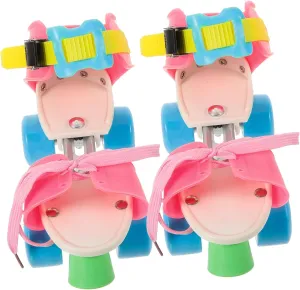 1 Pair Boys and Girls Adjustable Roller Skates Double Row Training Skates for Boys Girls Comfortable Outdoor Skating Shoes