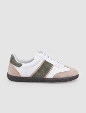 100% Genuine Leather White Lace-Up Women's Sneaker SCB-9374