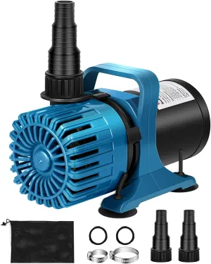 100W 1800GPH outdoor Pond Pump for Koi Pond, Water Garden, Waterfall & Patio, Large Fountain Pump with 20FT Power Cord, 180° Adjustable Outlet & Barrier Bag, Ultra-Quiet, UL Listed