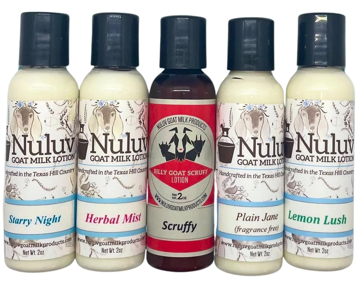 2 Ounce Travel Size Goat Milk Body Lotions 5-Pack Soothing for Hands and Body, Soft, Healthy Skin Cruelty-Free and Paraben-Free, Made in USA