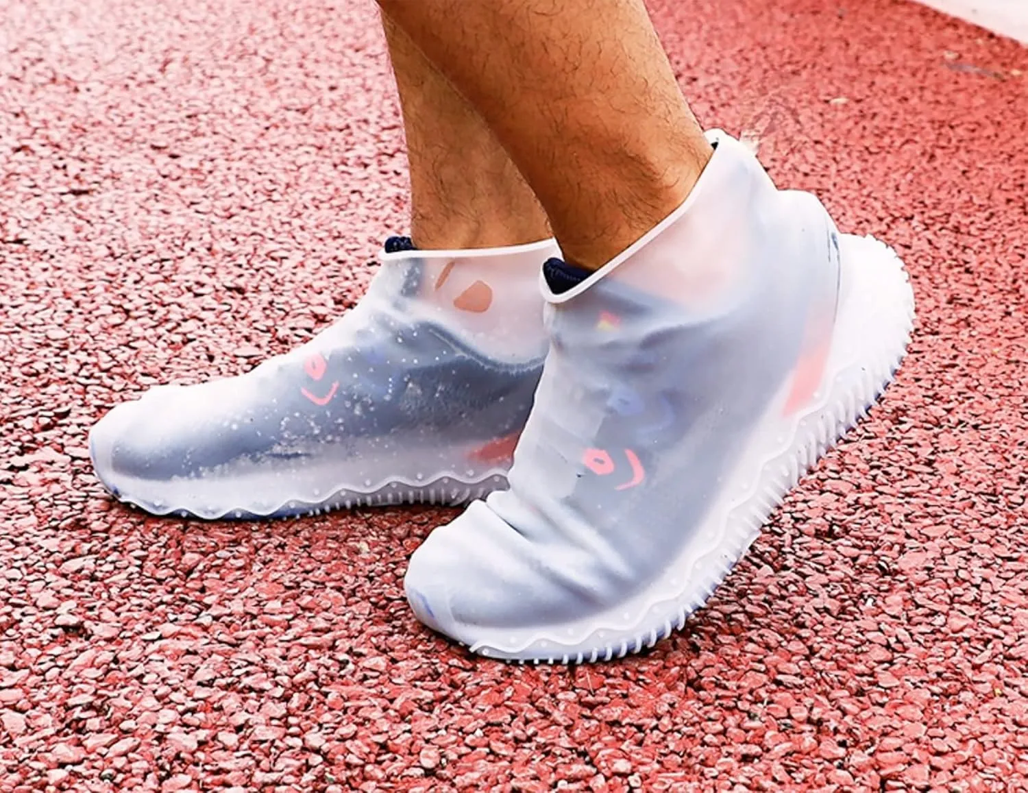 2 PCS Reusable Shoes Cover for Rain, Silicone Shoes Covers for Men Women, Non-Slip Outdoor Waterproof Shoe Protectors Clear X-Large