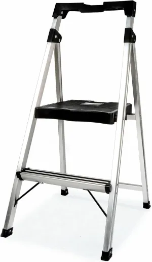2 Step Ladder Folding Step Stool, 4.6 Lbs Aluminum Step Ladder Max Load 900lbs | Anti-Bump & Wide Non-Slip Pedal, Tool Tray, Safety | Home Kitchen Office | Collapsible, Heavyduty & Portable