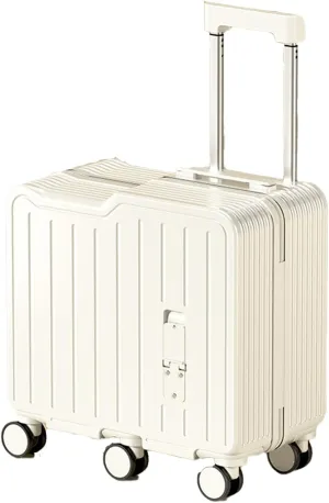 20" Ride-On Suitcase, Carry On Luggage Hardside Luggage with Spinner Wheels Carry on Toddler Luggage Travel Rolling Luggage Carry on Luggage Airline Approved(White)