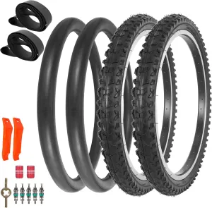 20x2.125/54-406 Kids Bike Tire, 20 Inch Foldable Bike Tire and Tube Set for Kids, Road, Commuter Bikes/Mountain Bike, Beach Cruiser - Road/Off Road Tread