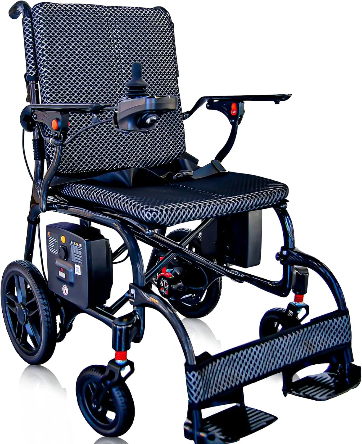 26.4 LBS Lightweight Full Carbon Fiber Electric Wheelchair for Adults - Foldable, 300W Brushless Motor, 25-Mile Range, Dual Mode, Portable for Indoor & Outdoor Use