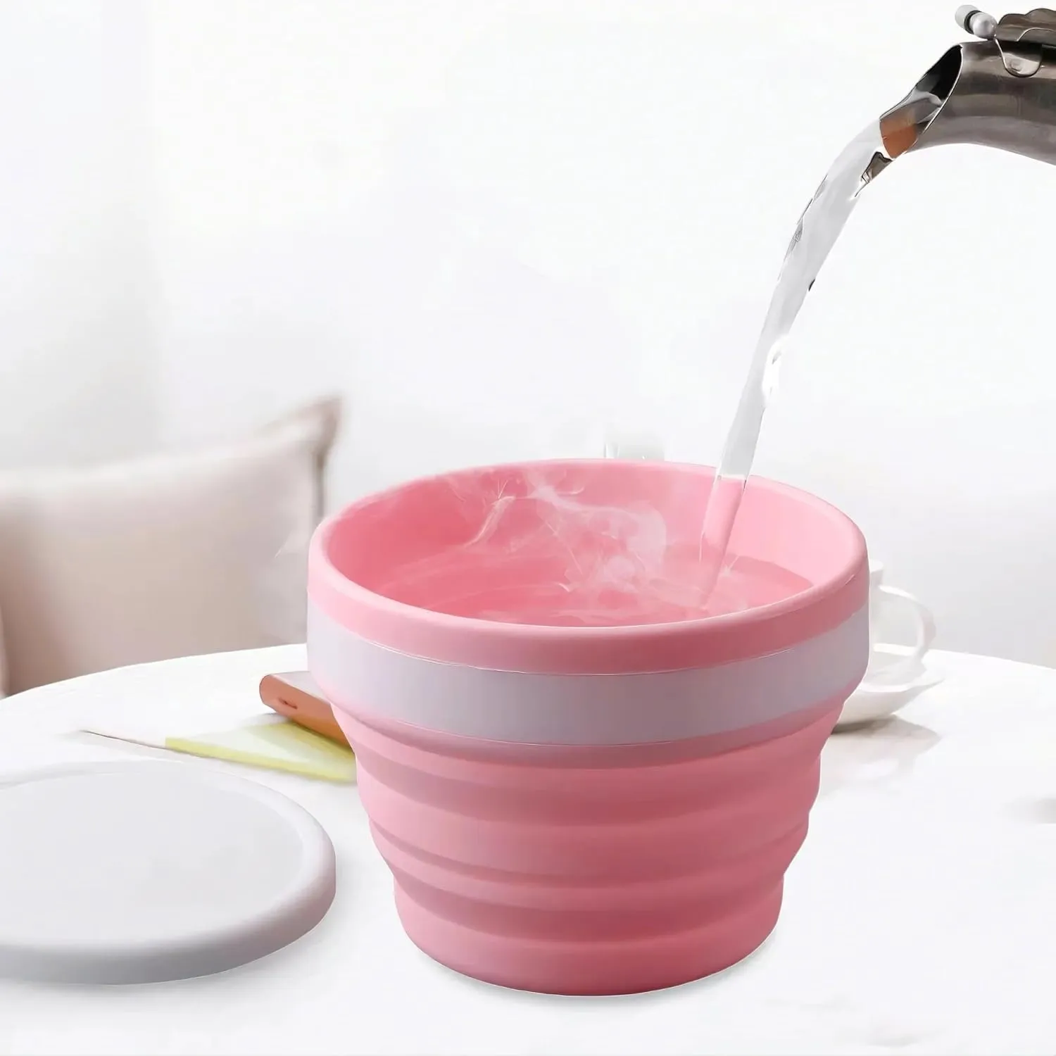 2Pack 550-1000ML Multi - Use Silicone Foldable Set, Lunch Box, Bowl With Lid—Perfect for Outdoor(Black,550ML)