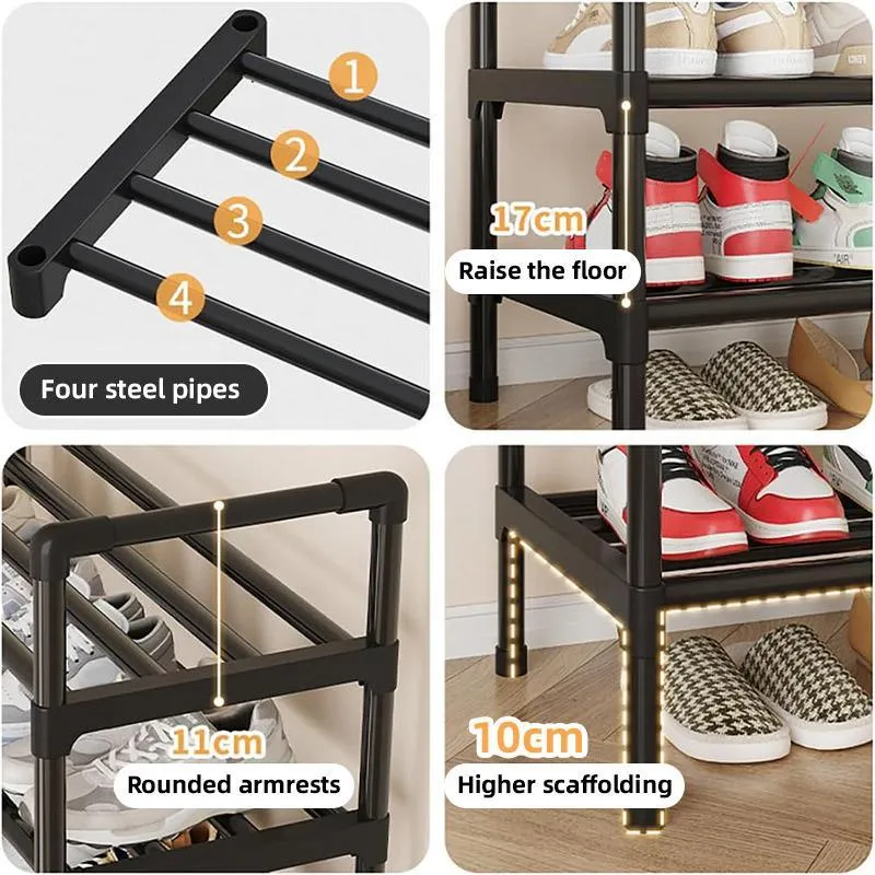 3 Tier Shoe Rack Storage Shelf Multifunctional Household Organizer Space Saver