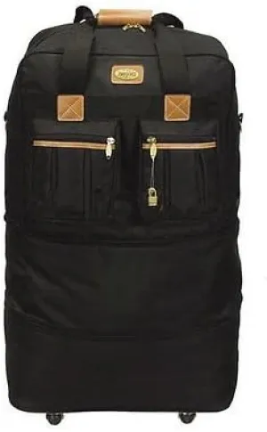 30" Black Rolling Wheeled Duffel Bag Spinner Suitcase Duffle Luggage Carry on