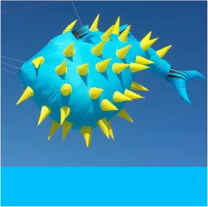 3D Fish Kite, 3 m / 5m Dolphins Balloonfish Globefish Puffer Fabric Kite, Windsock Kite Soft Kites (Color : 5m, Size : B)