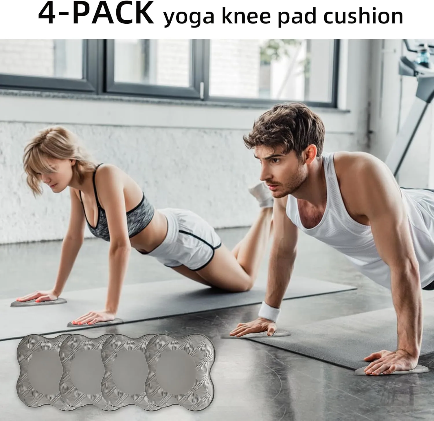 4PCS yoga knee pads, yoga wrist pads, yoga anti slip pads, Pilates support pads, designed to protect the balance of male and female knees, elbows, and wrists during exercise
