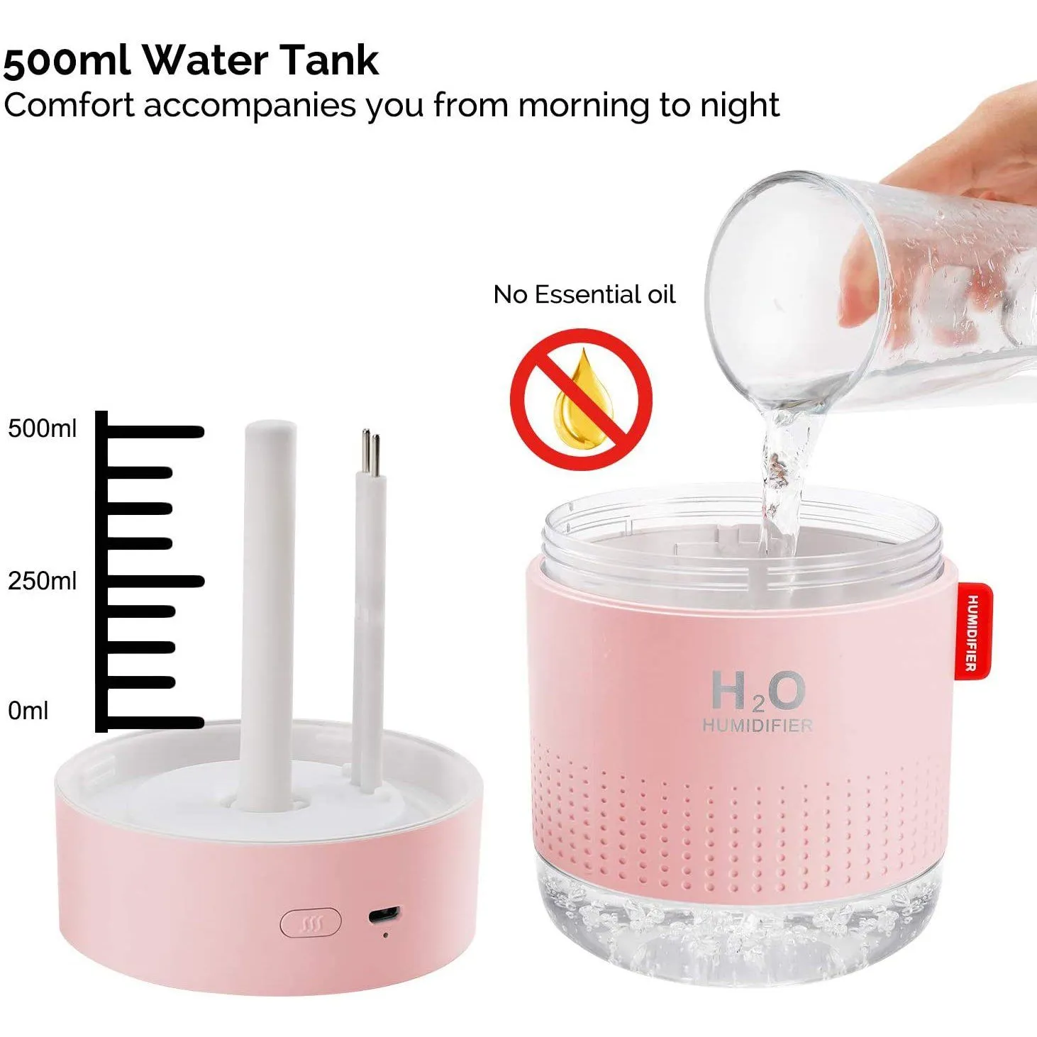 500ml Cool Mist Portable Mini Humidifier