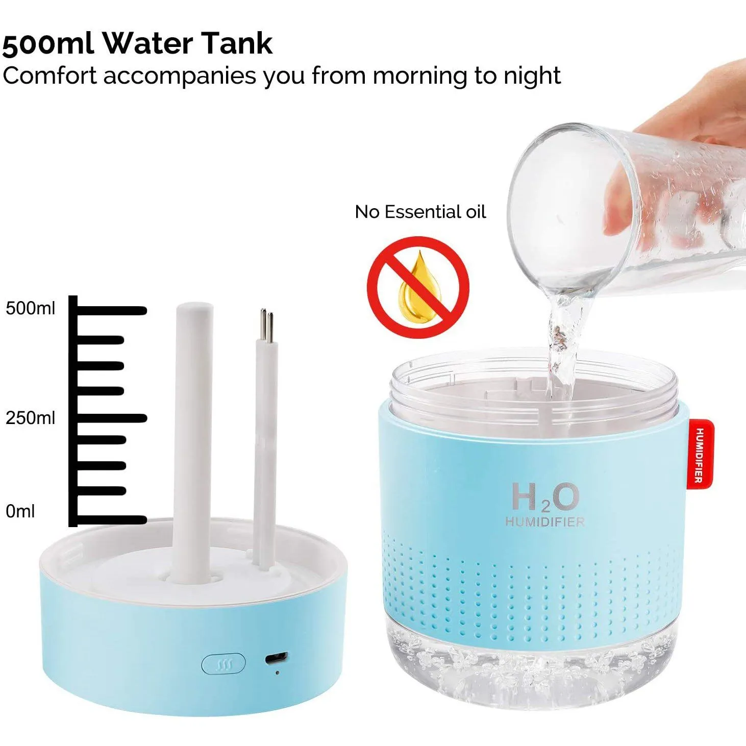 500ml Cool Mist Portable Mini Humidifier