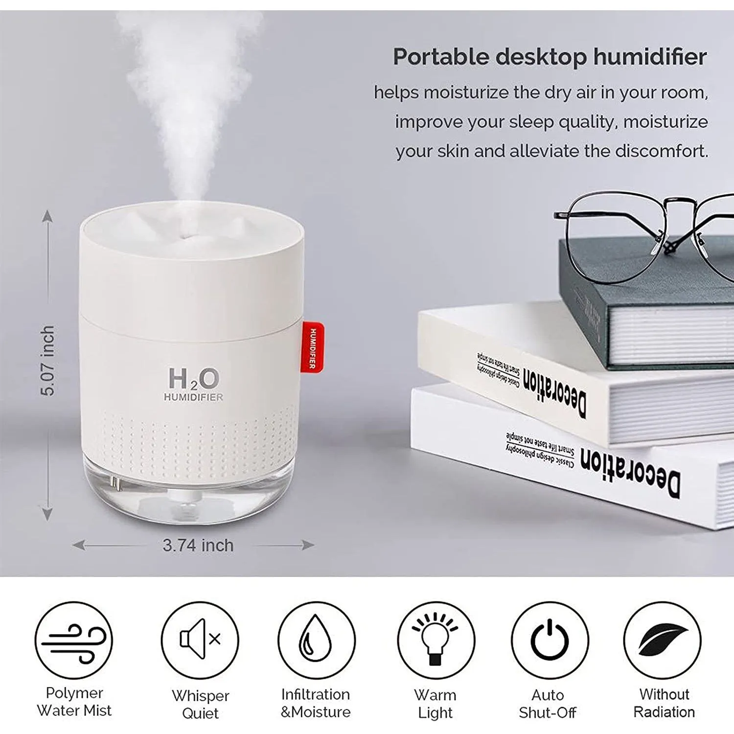 500ml Cool Mist Portable Mini Humidifier