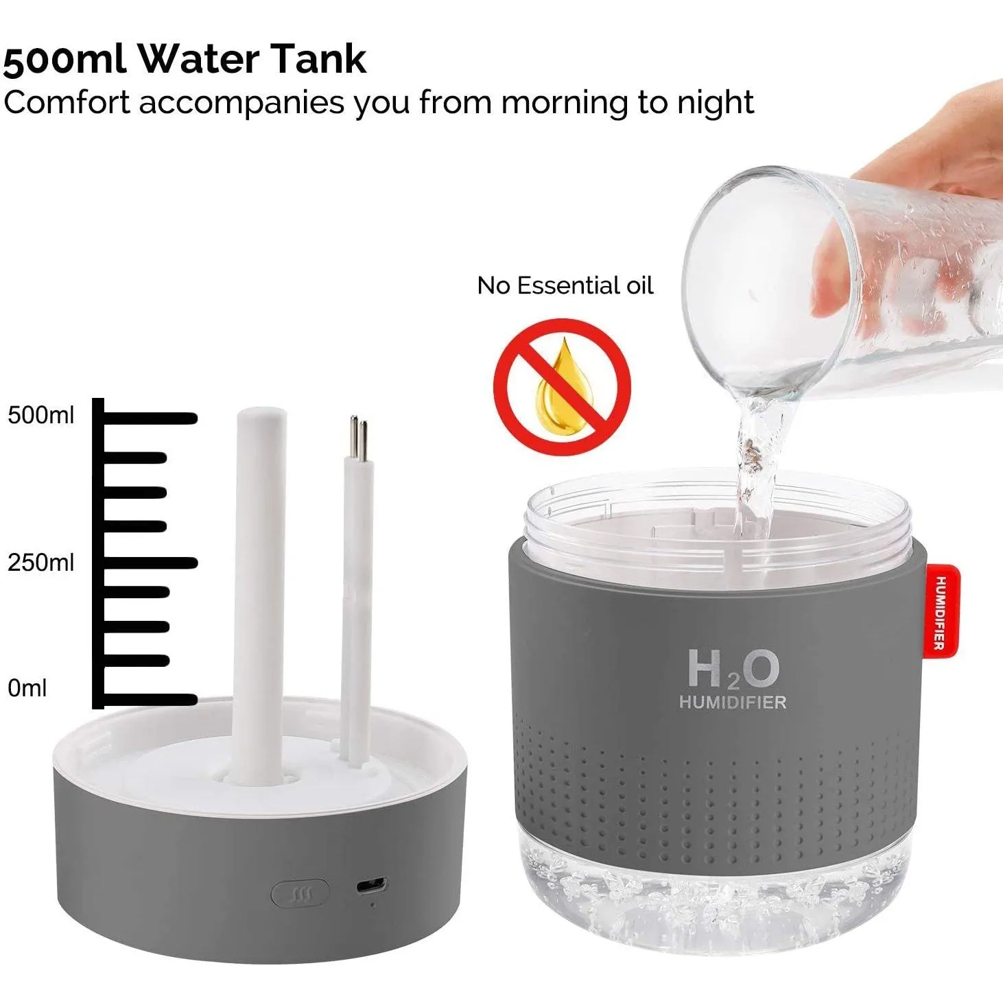 500ml Cool Mist Portable Mini Humidifier