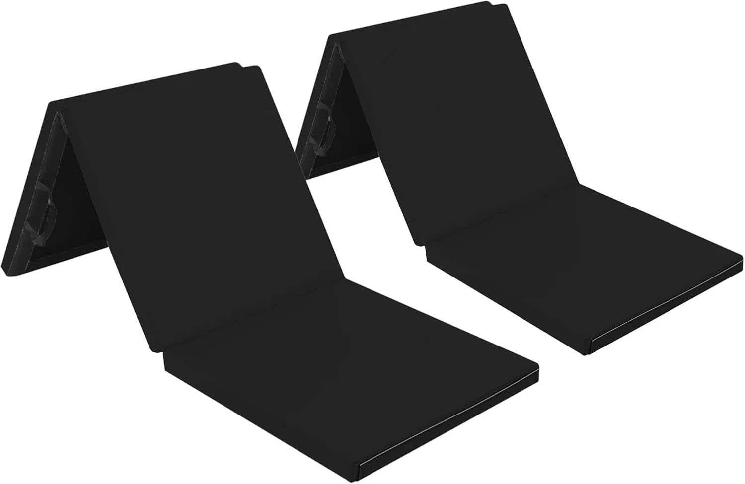 6' Folding Tri-fold Gymnastics Gym Exercise Aerobics Mat, 6ft x 2ft x 2in PU Leather Tumbling Mats with Hook & Loop Fastener for Stretching Yoga Cheerleading Martial Arts