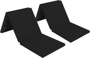 6' Folding Tri-fold Gymnastics Gym Exercise Aerobics Mat, 6ft x 2ft x 2in PU Leather Tumbling Mats with Hook & Loop Fastener for Stretching Yoga Cheerleading Martial Arts