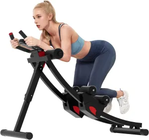 Abdominal Trainers, Adjustable AB Machine at Home or Gym for Core Strength Training, Ab Cruncher Foldable Fitness Gear for Men and Women Exercise &Workout。