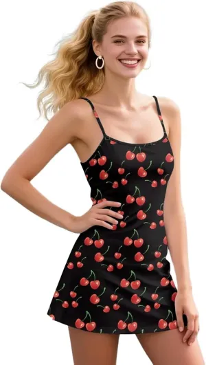 Active Dress with Shorts Underneath Tennis Dress Spaghetti Strap Casual Athletic Sports Outfits