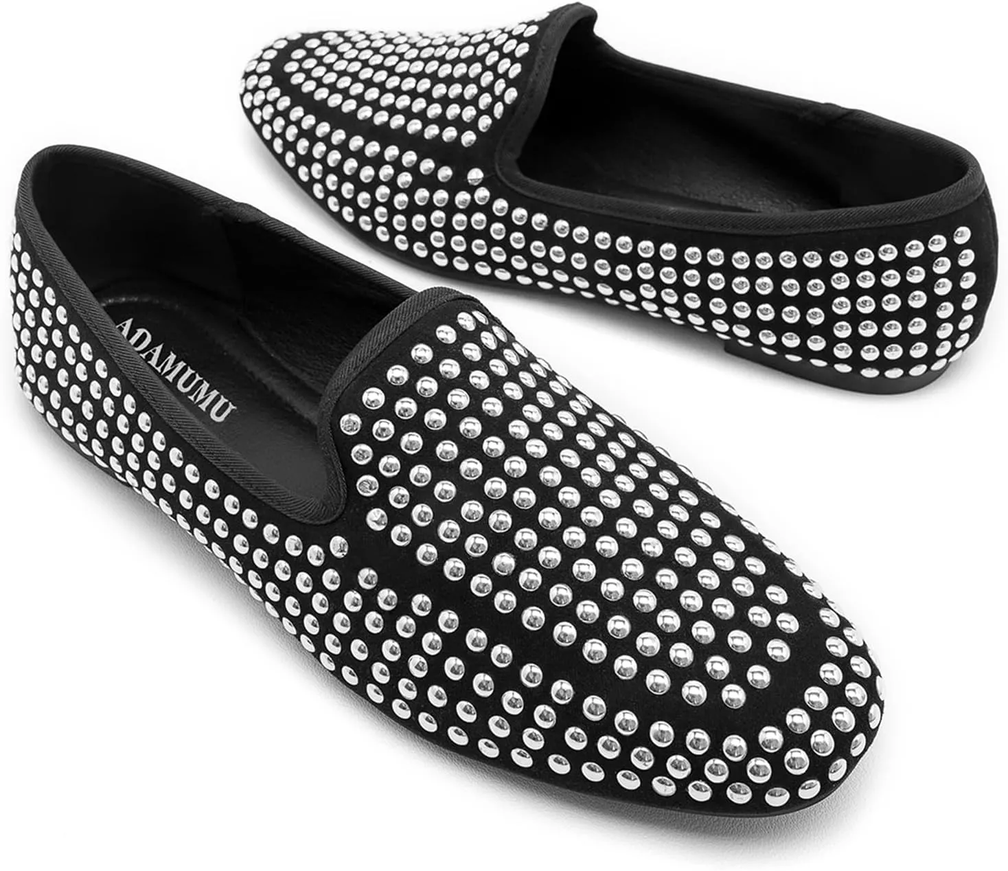 ADAMUMU Rhinestone Flats for Women Sparkly Crystals Ballerina Shoes Crystals Sparkly Mary Jane Flats Round Toe Buckle Strap Design Comfortable and Non Slip Sole Flat for Daily Wear and Work