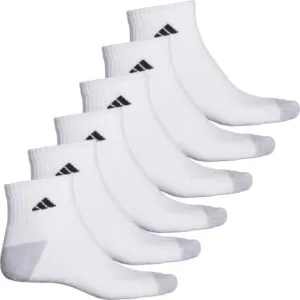 adidas Men's CUSHIONED AEROREADY SOCKS, White / Grey, 6-12