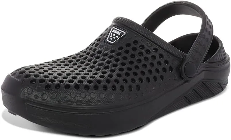 Adult Vented Clogs with Adjustable Heel Strap Slip-On Easy to Clean, Cushioned, Casual EVA Shoes for Everday or Water Shoes for Pool and Beach
