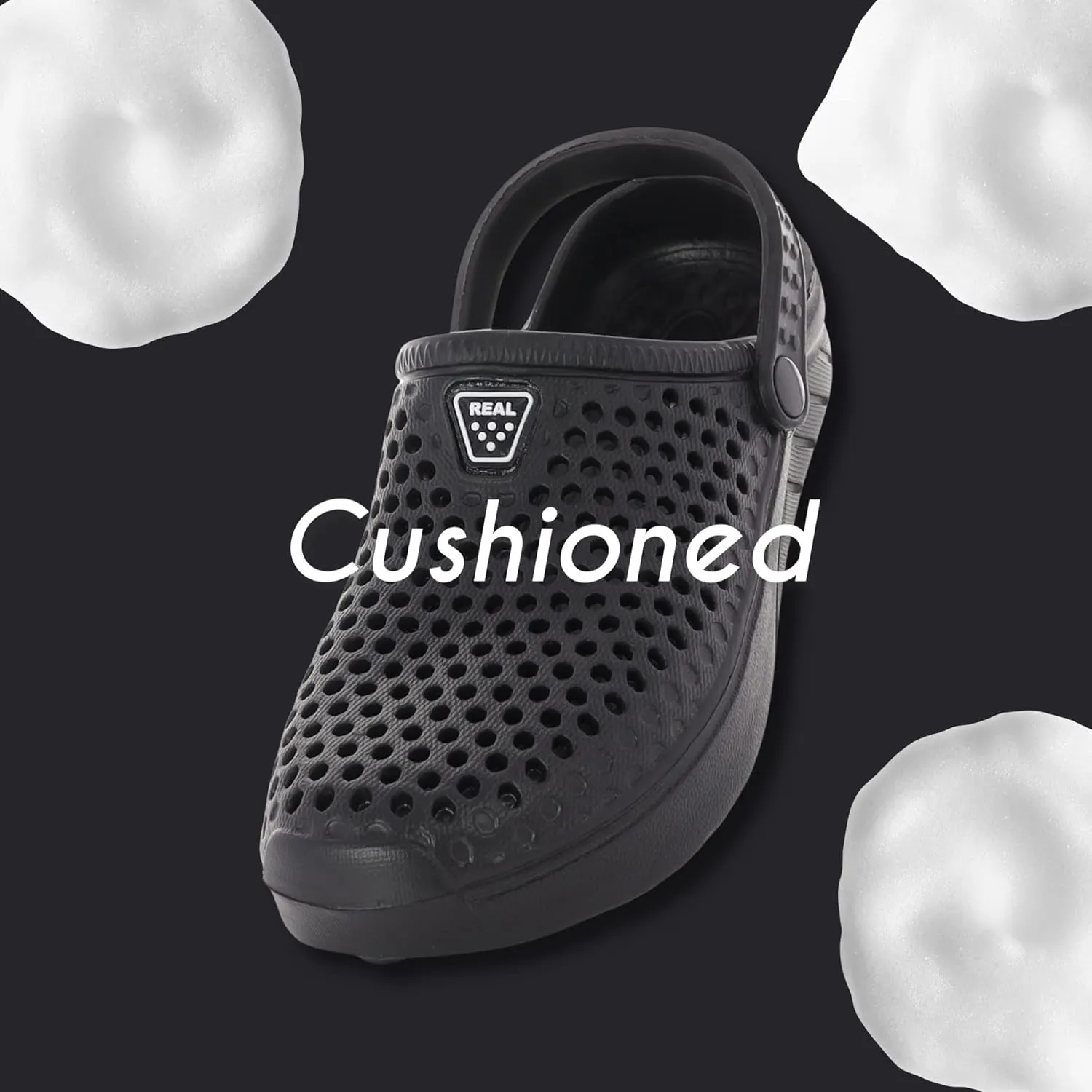 Adult Vented Clogs with Adjustable Heel Strap Slip-On Easy to Clean, Cushioned, Casual EVA Shoes for Everday or Water Shoes for Pool and Beach
