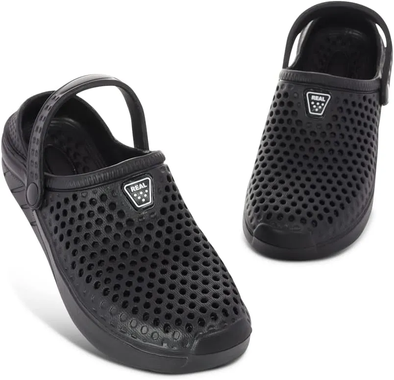 Adult Vented Clogs with Adjustable Heel Strap Slip-On Easy to Clean, Cushioned, Casual EVA Shoes for Everday or Water Shoes for Pool and Beach