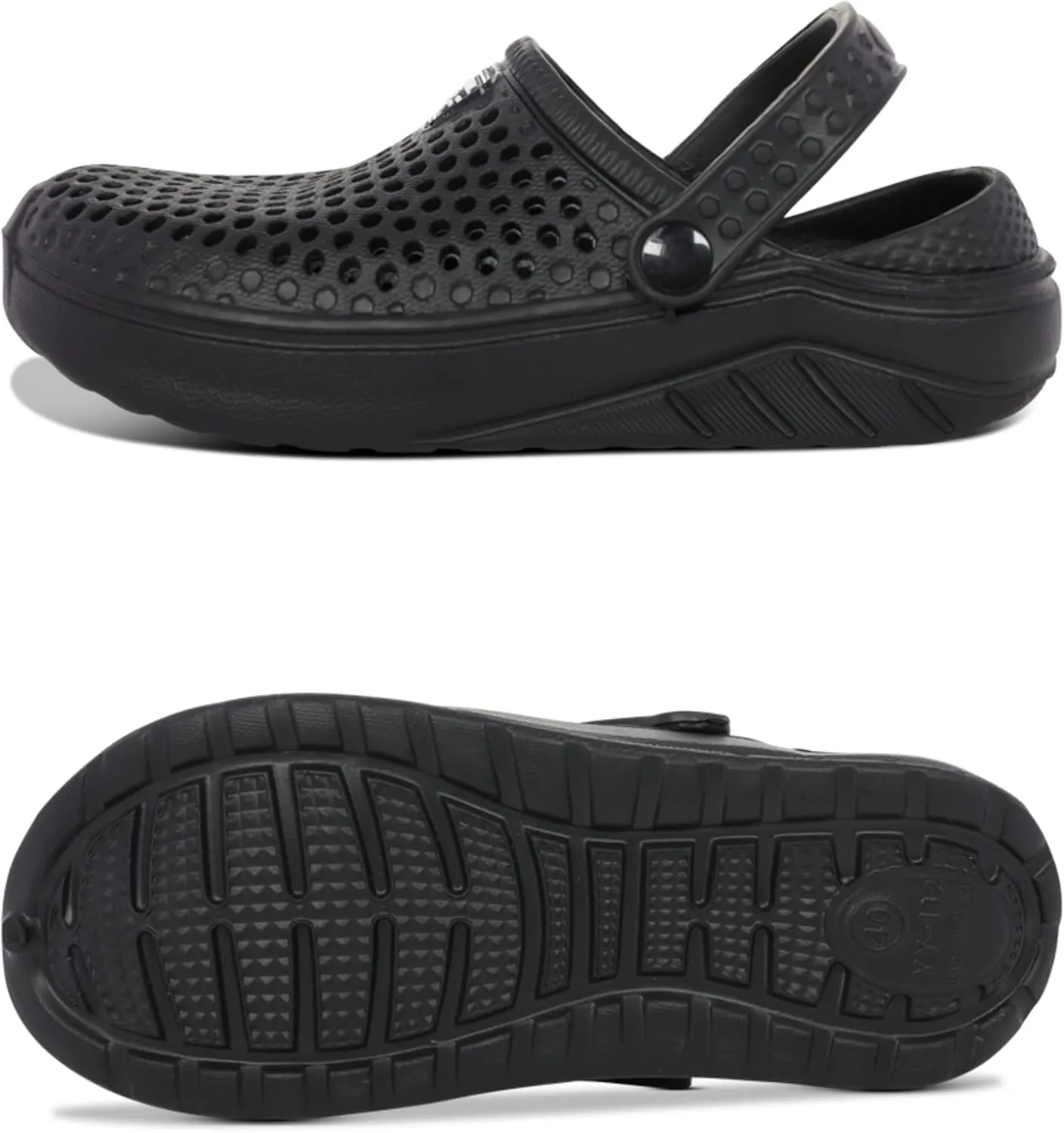 Adult Vented Clogs with Adjustable Heel Strap Slip-On Easy to Clean, Cushioned, Casual EVA Shoes for Everday or Water Shoes for Pool and Beach