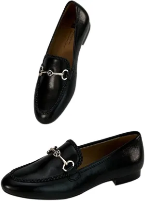 AiciBerllucci Prime  Black Calfskin  Leather Women's Loafers & Slip-Ons Comfortable Loafers for Women Casual Women's Flats Driving Shoes With Buckle