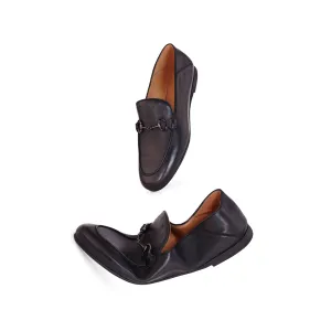 AiciBerllucci Women's Leather Loafer,Casual Loafers Shoes, Slip on Loafers Shoes for Women,Soft Comfort Flat Loafer Shoes for Ladies Black COCO