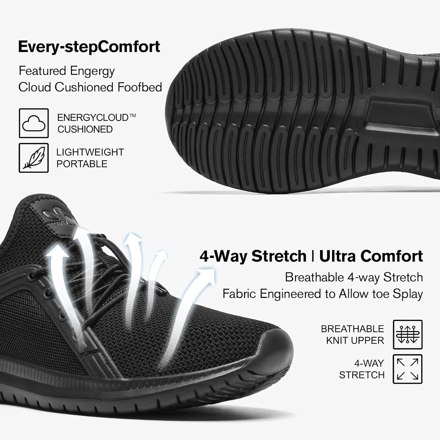 ALEADER Womens Slip On Walking Shoes, Comfort Slip On Tennis Shoes for Gym Workout Fashion Sneakers
