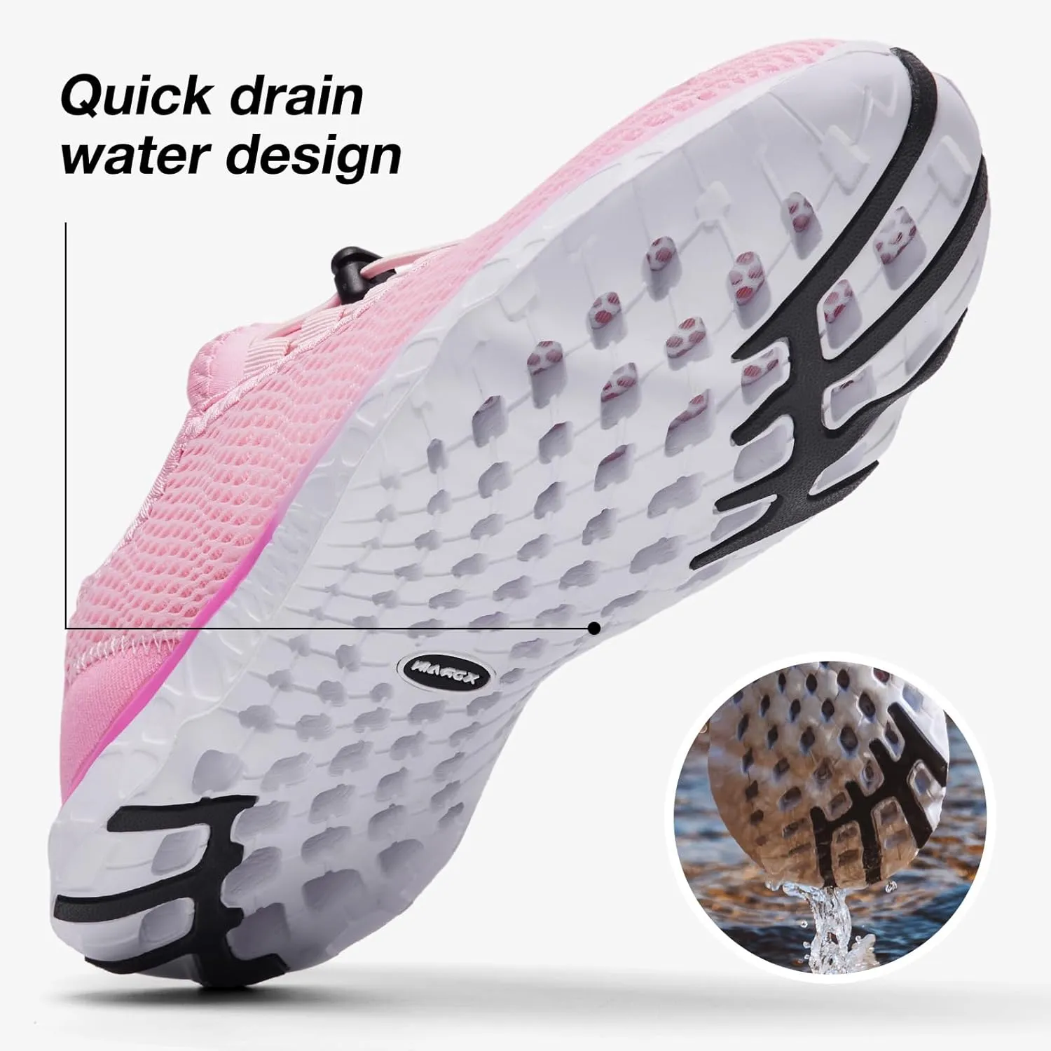 ALEADER Women's Stylish Water Shoes, Quick-Dry Xdrain Water Sneakers, Lightweight & Comfort Footed
