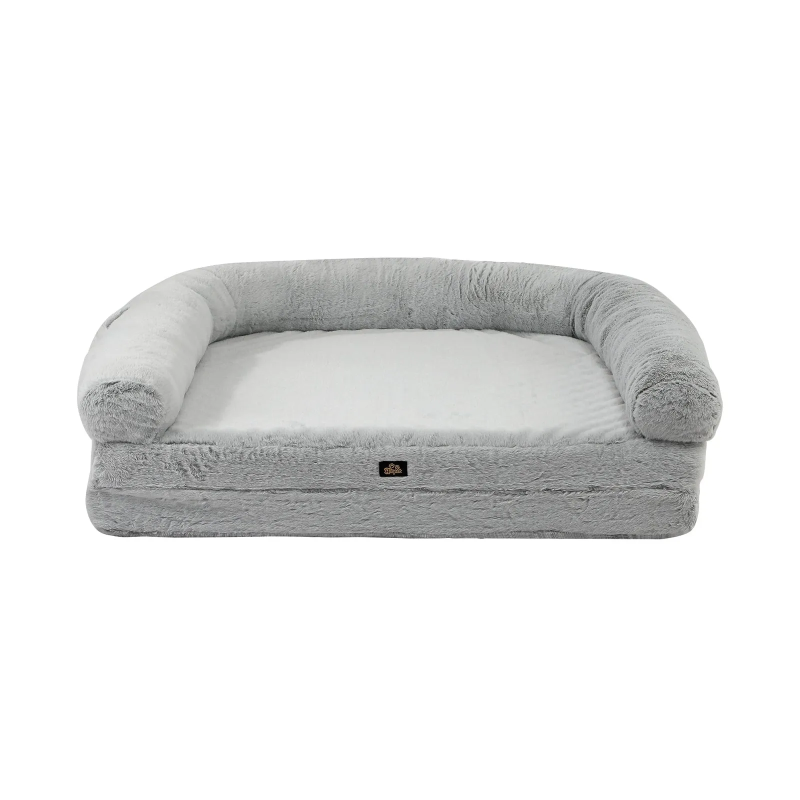 Alopet Foldable Human Dog Bed Calming Bed Dog Sofa Beds Removable Washable Grey