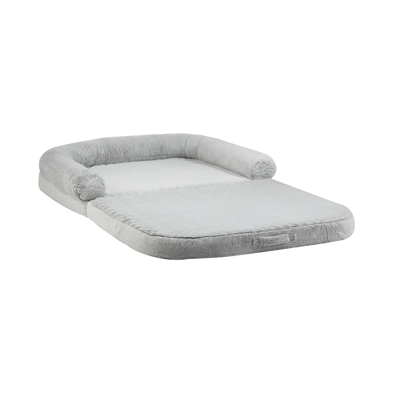 Alopet Foldable Human Dog Bed Calming Bed Dog Sofa Beds Removable Washable Grey