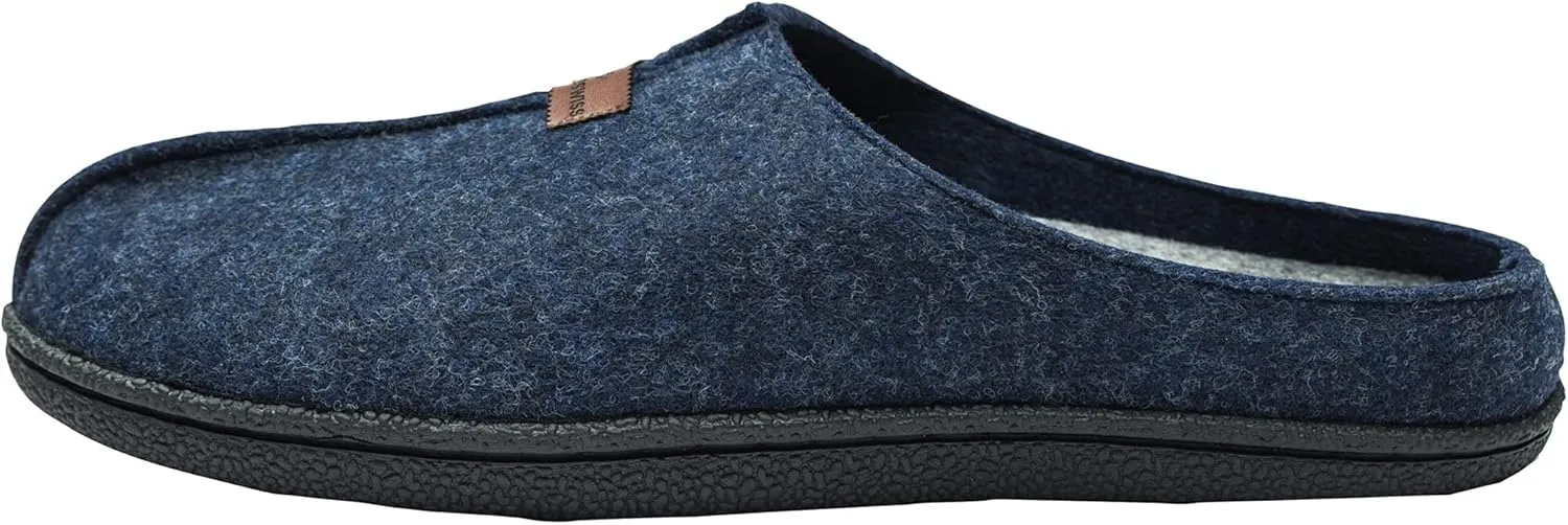 Alpine Swiss Bruce Mens Felt Faux Wool Clog Slippers Comfortable Slip On House Shoes
