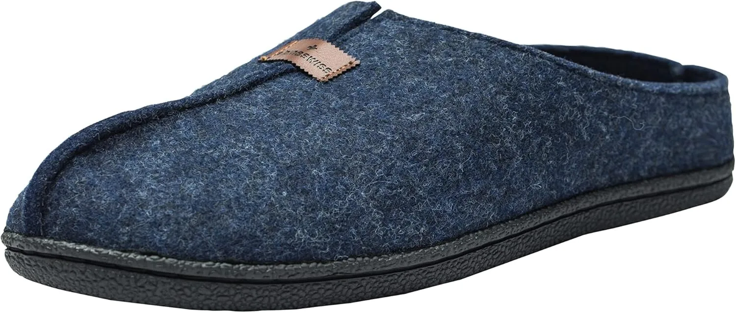 Alpine Swiss Bruce Mens Felt Faux Wool Clog Slippers Comfortable Slip On House Shoes