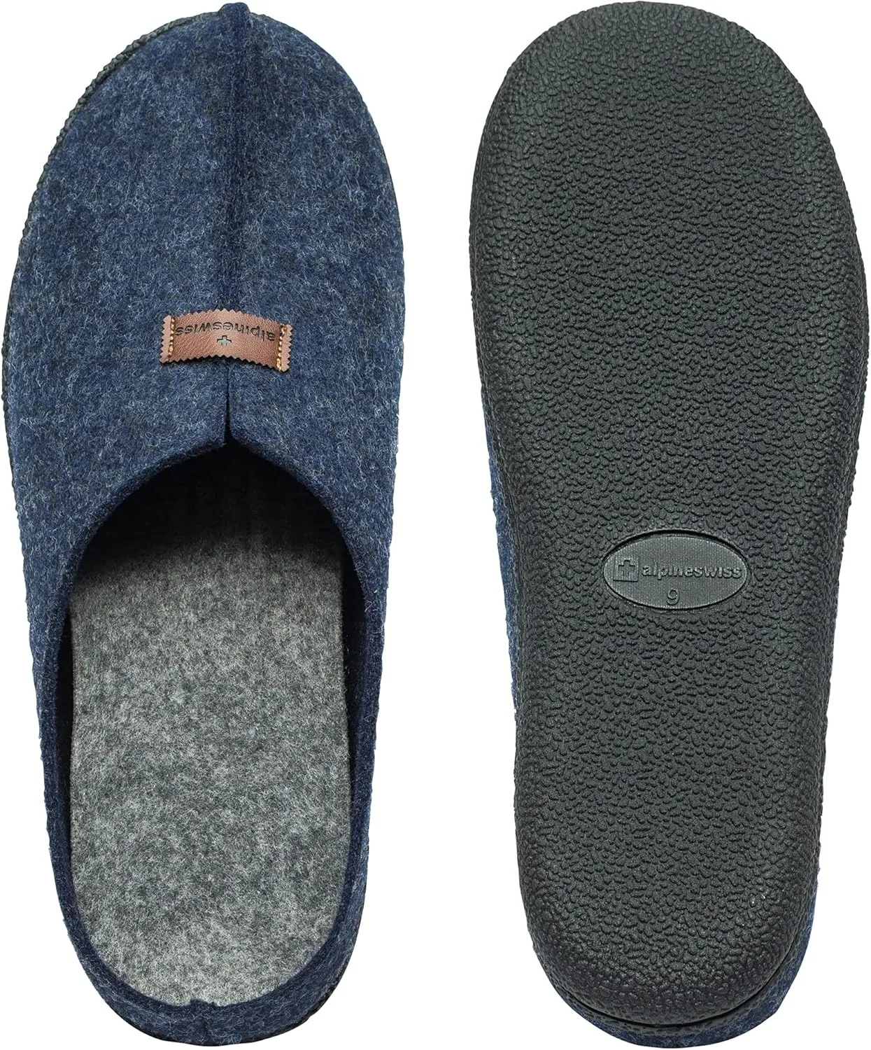 Alpine Swiss Bruce Mens Felt Faux Wool Clog Slippers Comfortable Slip On House Shoes