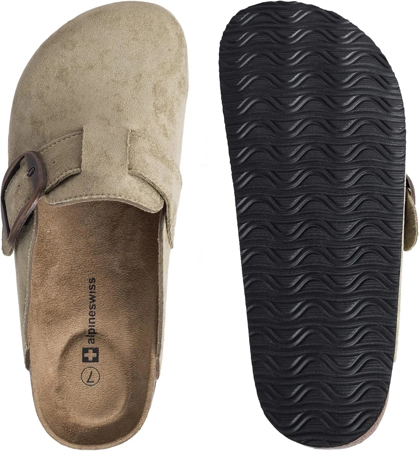 Alpine Swiss Edith Womens Clogs Cork Footbed Slippers Mules Slip On Potato Shoes