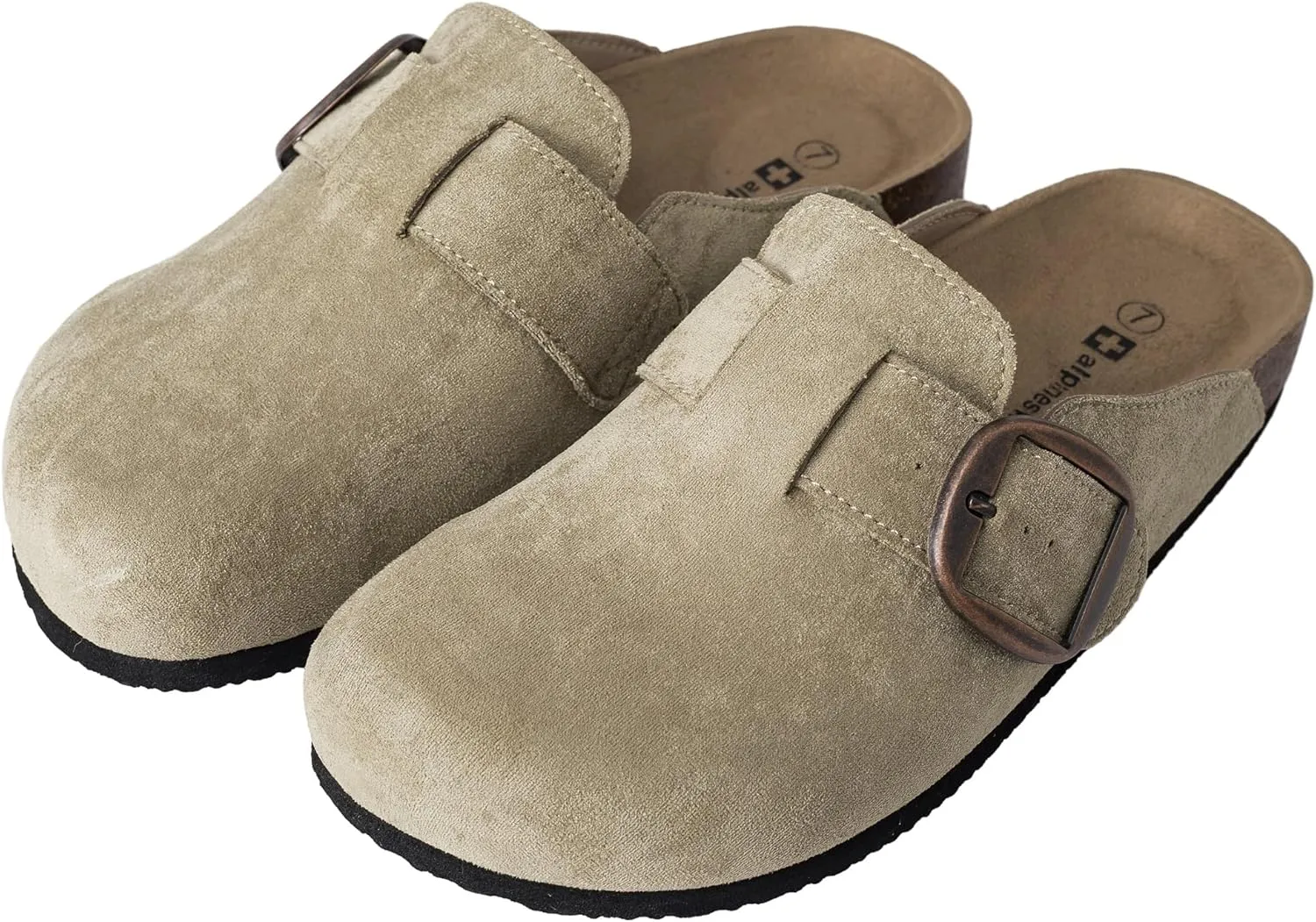 Alpine Swiss Edith Womens Clogs Cork Footbed Slippers Mules Slip On Potato Shoes