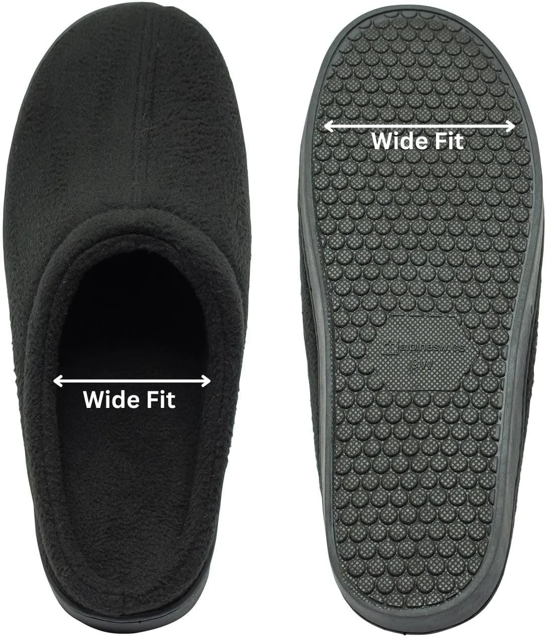 Alpine Swiss Peter Mens Memory Foam Wide Fleece Clog Slippers Slip On House Shoes