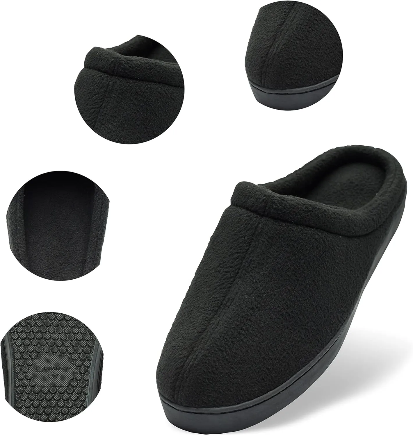 Alpine Swiss Peter Mens Memory Foam Wide Fleece Clog Slippers Slip On House Shoes