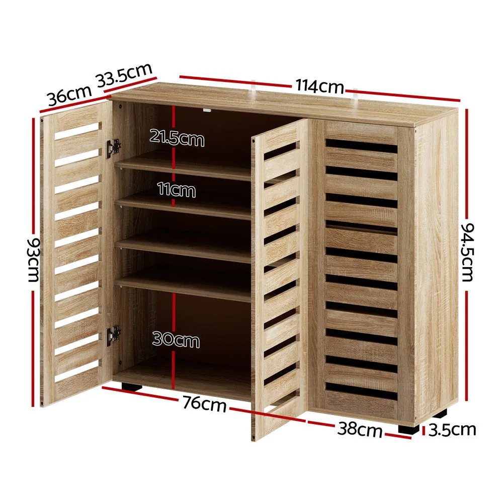 Alster 3 Door Shoe Cabinet – Pine Finish