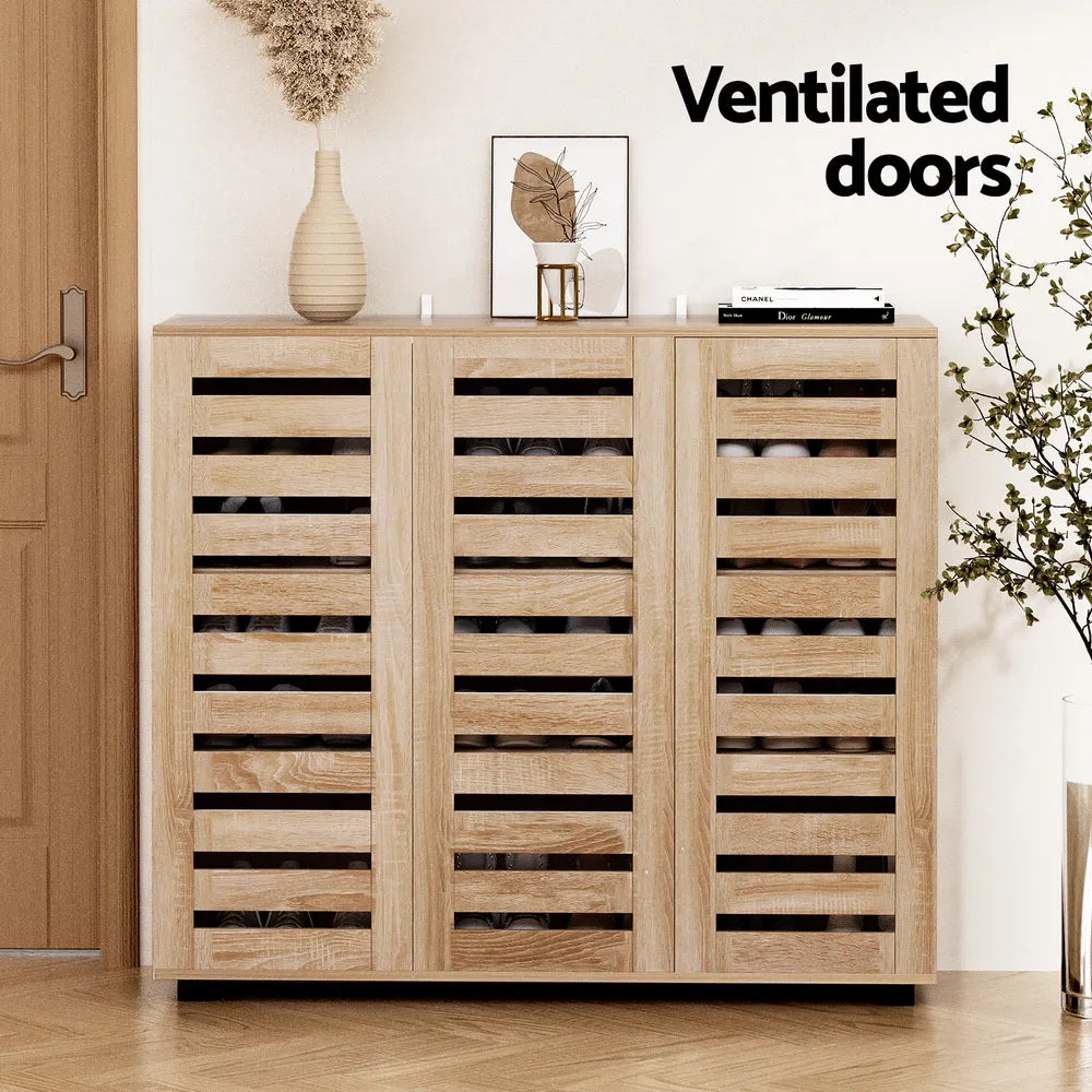 Alster 3 Door Shoe Cabinet – Pine Finish