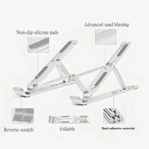 Aluminum Alloy Laptop Stand Adjustable Foldable Portable for Notebook Computer Bracket Lifting Cooling Holder Non-slip