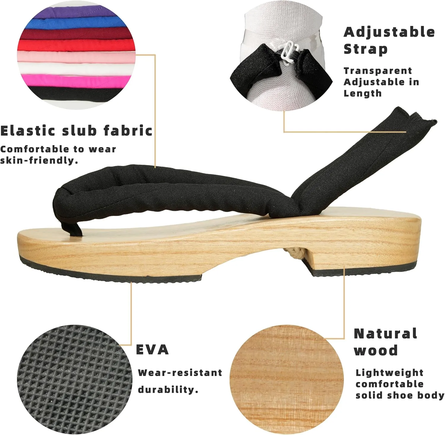 Anime Unisex Cosplay Versatile Summer Wooden Clog Shoes Japanese Cosplay Oshitari Prop