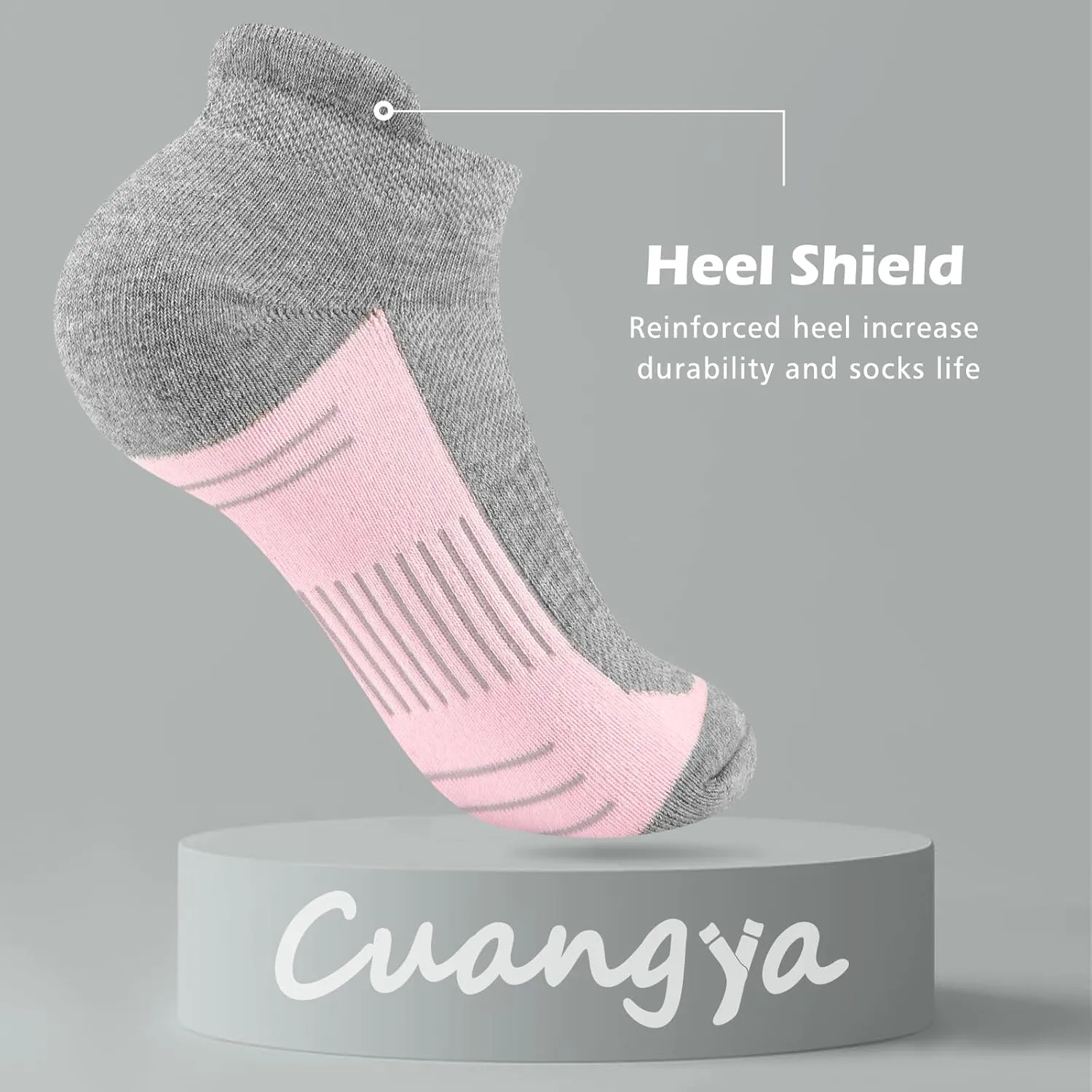 Ankle Socks Women Athletic No Show Socks Running Comfort Cushioned 5-Pairs