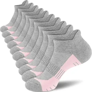Ankle Socks Women Athletic No Show Socks Running Comfort Cushioned 5-Pairs