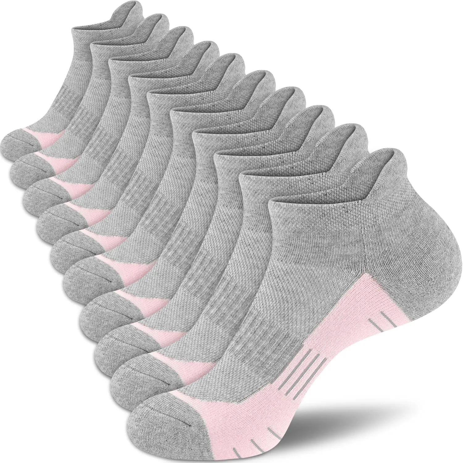Ankle Socks Women Athletic No Show Socks Running Comfort Cushioned 5-Pairs
