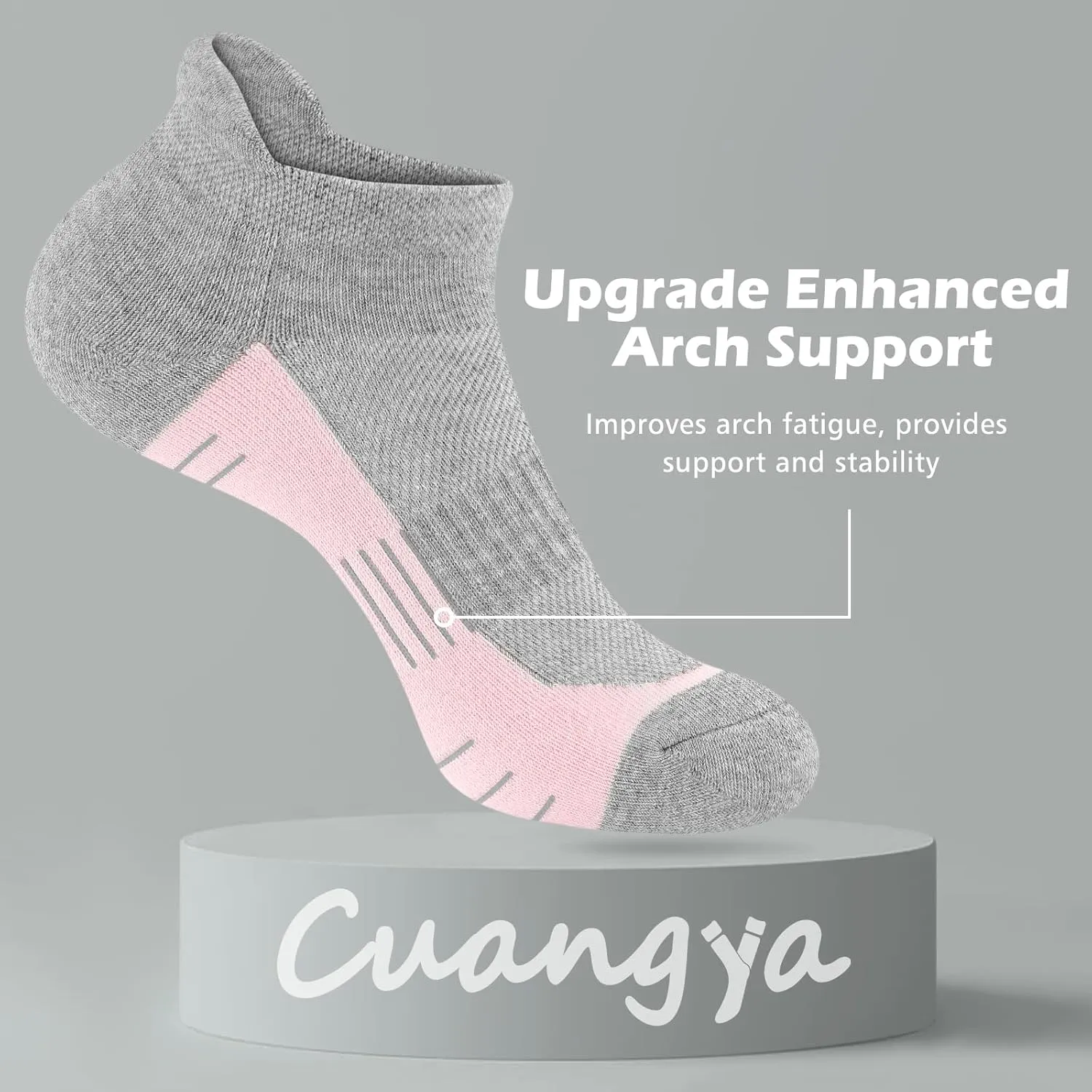 Ankle Socks Women Athletic No Show Socks Running Comfort Cushioned 5-Pairs