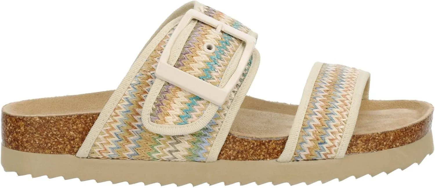 Anna Marie - Women's Casual Slip-On Dual-Strap Footbed Sandals